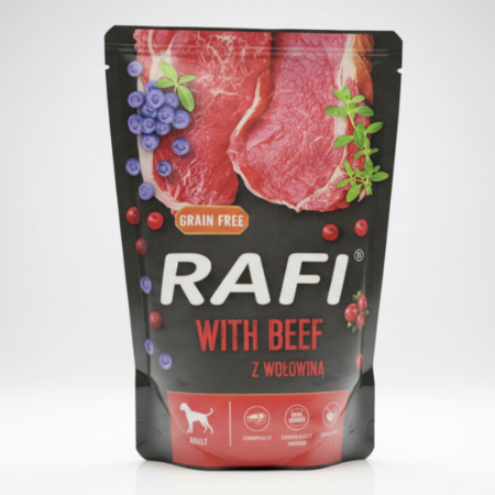 Пауч за Кучета от Всички Породи - с Говеждо - 0.500кг - Rafi
